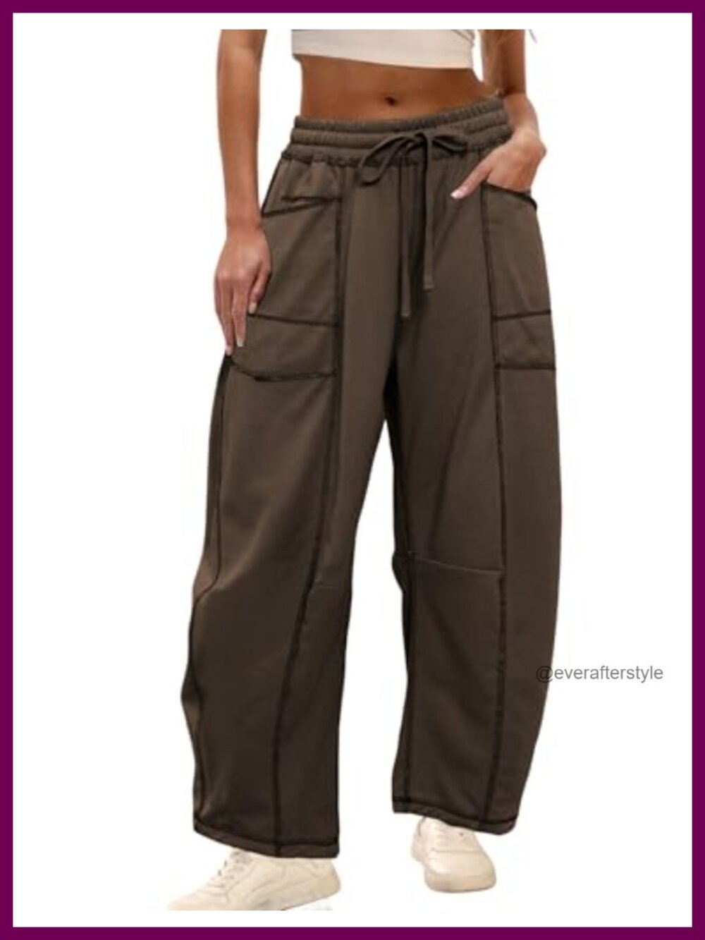 Wide Leg Barrel Sweatpants Drawstring Lounge Pants